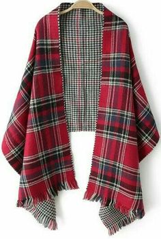 Tartan Fashion, Plaid Shawl, Scottish Plaid, Fringe Scarf, Plaid Fashion, Mode Inspiration, Tartan Plaid, Sewing Clothes, Red Plaid