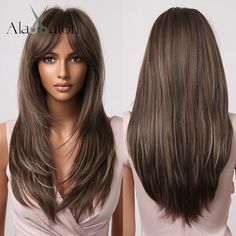 2025 Hair Trends For Women - Hair Color And Haircuts Ideas - For Women Layered Hair Wig, Long Straight Layers, Wig Material, Warm Blonde, Quality Wigs, High Quality Wigs, Brown Highlights, Mild Shampoo