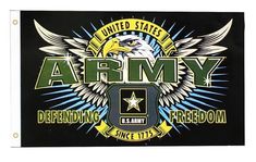 an army flag with eagle and stars on it