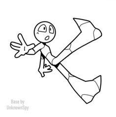 a cartoon character flying through the air with his arms outstretched and legs spread out, while holding