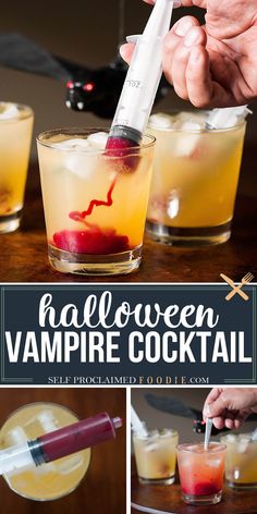 the halloween vampire cocktail is ready to be served