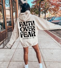 Faith Over Fear Shirt, Trendy Christian Sweatshirt, Women's Religious Shirt, Bible Verse Tshirt, Christian Gifts, Catholic Gifts,F166 Welcome to CustomTeeChicca Store. "We want to know, design and print what you imagine. " - We design, print and press our products. - Our design will be made with Direct to Film technology. - If you want to add or change anything to the existing design that we show in the screenshot, please contact us. - If you enter the wrong address with your order, we will try to help you only if the item was not made and processed up to the packaging level to ship the item, message us from the message box. HOW TO ORDER CUSTOM DESIGN * Select a style "T-shirt, Sweatshirt, Hooded Sweatshirt or Toddler" * Choose your size. * Choose your primary color. * If your item has any Worship Outfits, Catholic Fashion, Cut Hoodies, Faith Over Fear Shirt, Christian Clothes, Blank Apparel, Catholic Gifts