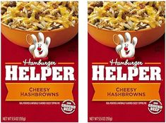 two bags of hamburger helper cheesy hash browns