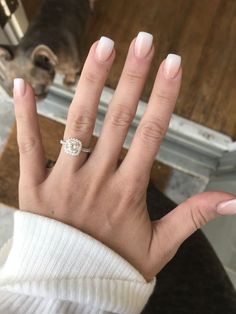 Simple Wedding Nails Dip, Bridesmaid Nails Acrylic Short, Neutral Wedding Nails Square, Engagement Pics Nails, American Tip Nails Acrylic, Short Engagement Nails, Fall Wedding Nails For Bride, American Tip Nails, Neutral Wedding Nails