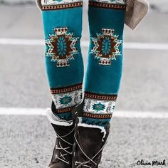 Olivia Mark - Western Ethnic Print Skinny Leggings, Boho High Waist Stretchy Leggings, Women's Clothing Boho Leggings, Winter Care, Boho Fabric, Stretchy Leggings, Leggings Women, Ethnic Print, Stretch Leggings, Plus Size Leggings, Boho Casual