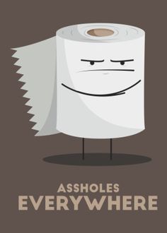 a cartoon toilet paper character with an angry look on it's face and the words,