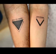 two people with matching tattoos on their arms