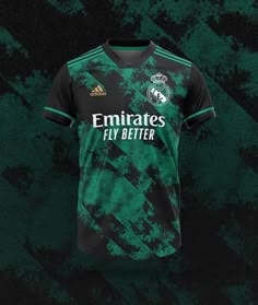 the jersey worn by real madrid's new third team is green and black with white stripes