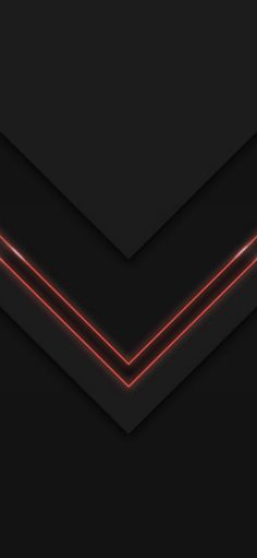 two red neon lights in the middle of a black background with an angled triangle shape