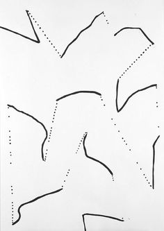 an abstract drawing in black and white with lines going through the top half of it