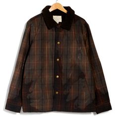 Tartan Plaid Jacket Features A Waxy Finish For Weather-Proof Styling. 28'' Length (Size Xl) Faux Fur Spread Collar Long Sleeves Button Front Closure Slash Pockets Allover Print Shell: 100% Cotton; Lining: 100% Polyester Machine Wash, Tumble Dry Lined With Mini Sherpa. Offers Only Brown Outerwear With Corduroy Collar For Cold Weather, Brown Long Sleeve Sport Coat For Cold Weather, Brown Sport Coat With Padded Collar For Fall, Fall Hunting Outerwear With Fleece Lining, Brown Waterproof Winter Outerwear, Waterproof Long Sleeve Fall Outerwear, Brown Fall Sport Coat For Outdoor, Brown Sport Coat For Fall Outdoor Events, Brown Sport Coat For Fall Outdoor