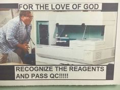 a man standing in front of a machine with the words, for the love of god recognize the regents and pass q c