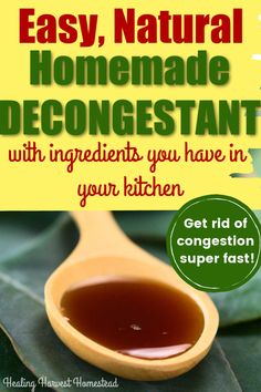 Homemade Decongestant Syrup that REALLY Works! — All Posts Healing Harvest Homestead Homemade Decongestant, Homemade Antibiotic, Natural Decongestant, Natural Sleep Remedies, Stuffy Nose, Natural Cold Remedies, Natural Cough Remedies, Cough Remedies, Cold Remedies