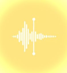 an audio wave is shown in white on a yellow background with the word sound written below it