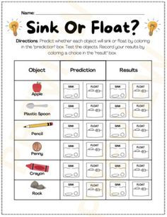 a sink or float worksheet with the words in english and spanish on it