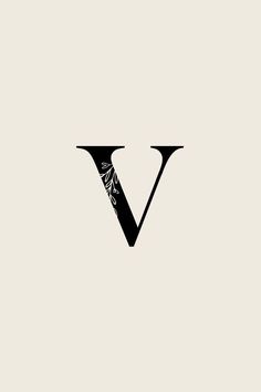 the letter v is made up of two letters with leaves on each letter, and one has