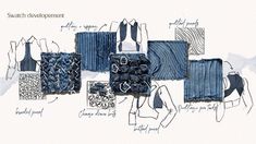 a drawing of different types of clothing and accessories