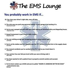 an ems poster with the words you probably work in ems if