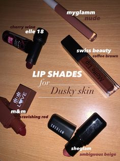 Wine Shade Lipstick, Brown Shades Lipstick, Lipstick Shades On Brown Skin, Lipshades For Dusky Skin, Lipgloss For Brown Skin, Lipstick Shade For Dusky Skin, Brown Lip Products, Brown Girl Lipstick Shades, Lipstick For Dusky Skin Indian