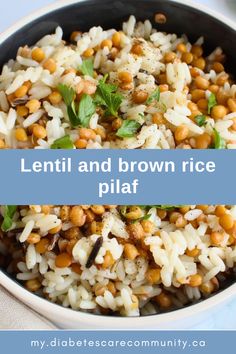 Enjoy the wholesome goodness of our Lentil and Brown Rice Pilaf, a diabetes-friendly dish that combines fibre-rich lentils and brown rice to help maintain stable blood sugar levels. This heart-healthy recipe is not only nutritious but also versatile and easy to prepare, making it an excellent choice for a satisfying meal or a nutritious side dish. Lentil Brown Rice, Lentil Beans And Rice, Lentil Side Dish Recipes, Rice And Lentils Recipe, Brown Lentil Recipes, Lentils And Brown Rice, Lentils And Rice Recipe, Lentil Side Dish, Brown Rice Pilaf