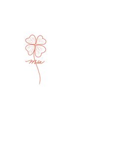 a drawing of a four leaf clover with the word love on it's side