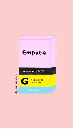 an empty box with the word empata on it in black and yellow, against a pink background