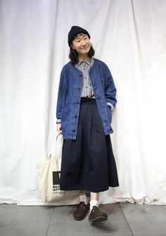 Everyday Japanese Fashion, Denim Jacket Outfit Skirt, South Korean Fashion Woman Outfit, Japanese Americana Fashion Women, Japanese Workwear Women, Spring Japan Outfit, Asian Inspired Outfits, Japanese Spring Outfits