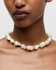 J.Crew: Baroque Pearl Necklace For Women Pearl Necklace Outfit, Unique Pearl Necklace, Big Pearl Necklace, Necklace Outfit, Chunky Pearls, Pearl Statement Necklace, Pearl Necklace Wedding, Big Pearl, Baroque Pearl Necklace