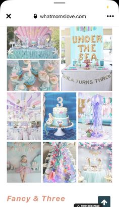 under the sea birthday party theme collage