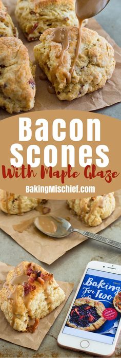 bacon scones with maple glaze are the perfect breakfast or brunch appetizer