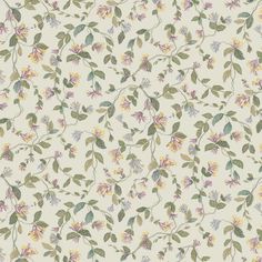 a wallpaper with flowers and leaves on it