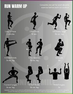 an info poster showing the different ways to warm up for running and jogging in winter