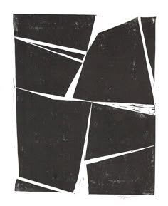 an abstract black and white painting with squares