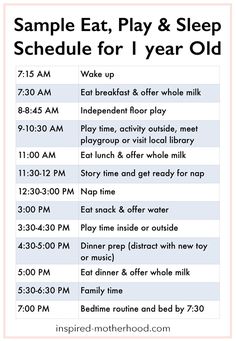 the sample schedule for sleep schedule