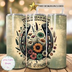 Free Software, The Design Files, Wild Horses, Tumbler Sublimation, Design Digital, Design Space, Tumbler Wrap, Sublimation Design, Drawing And Illustration