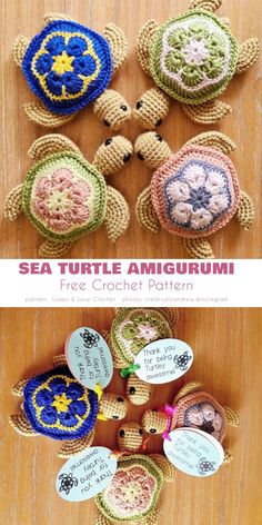 crochet sea turtle amigurum free pattern and instructions on how to make them