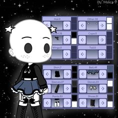 a cartoon character standing in front of a computer screen with buttons and symbols on it