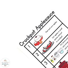 the crockpot appliance worksheet is shown