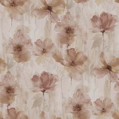 an abstract floral wallpaper with pink and brown flowers