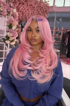 This 13x4 Pink lace wig offers a natural and comfortable fit, making it perfect for everyday wear. The light pink color adds a touch of elegance and versatility to any look. Crafted with high-quality materials, this lace wig provides long-lasting durability and style. Pink Lace Wig, Light Pink Hair, Pastel Pink Hair, Wig Styling, Affordable Wigs, Pink Wig, Queen Hair, Dope Hairstyles, Baddie Hairstyles