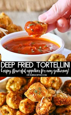 deep fried tortelli crispy, flavored appetizer for any gathering