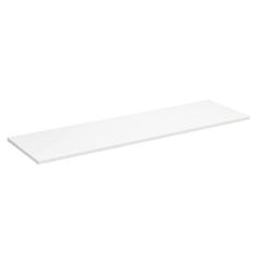 a white shelf that is sitting on the wall in front of a white background with no one around it