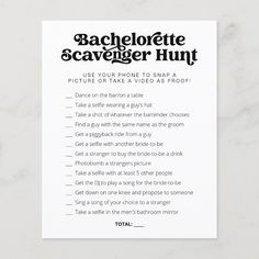 the scavenger hunt game is shown in black and white