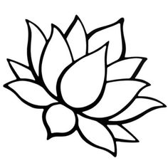 a black and white drawing of a lotus flower