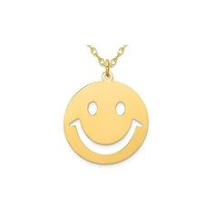 Shimmering polished 14 karat yellow gold is crafted into a stunning into a simple gold smiley face with cut design. This beautiful charm pendant includes a matching 18 inch yellow gold chain and is approximately 1 inch wide and 1 inch in height and weighs 1.85 grams. 14K Yellow Gold Smiley Face Charm Pendant Necklace with Chain Size: one size.  Gender: female.  Age Group: adult. Charm Pendant Necklace, Yellow Gold Chain, Smiley Face, Cut Design, Gold Chain, Smiley, Charm Pendant, Gender Female, Womens Watches