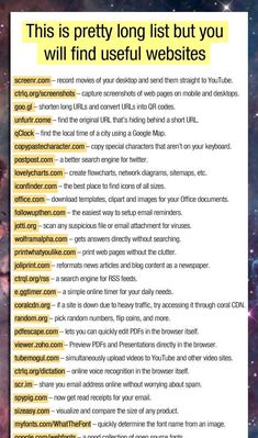 a poster with the words'this is pretty long list but you will find useful website