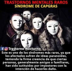 a group of people with masks on their faces and the words sindrome de capras