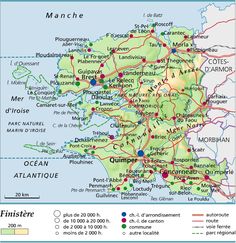 a map of france with all the towns and major roads in english, french, and spanish