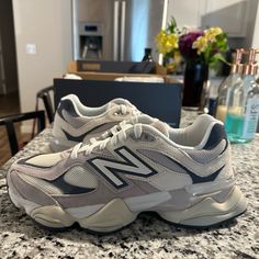 Brand New New Balance 9060 Modern Blue New Balance Sneakers, New Balance Classics, New Balance Gray, Grey New Balance, New Balance 9060, Shoes New Balance, New Balance Black, Dad Shoes, New Balance Sneakers