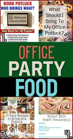 the office party food flyer is shown